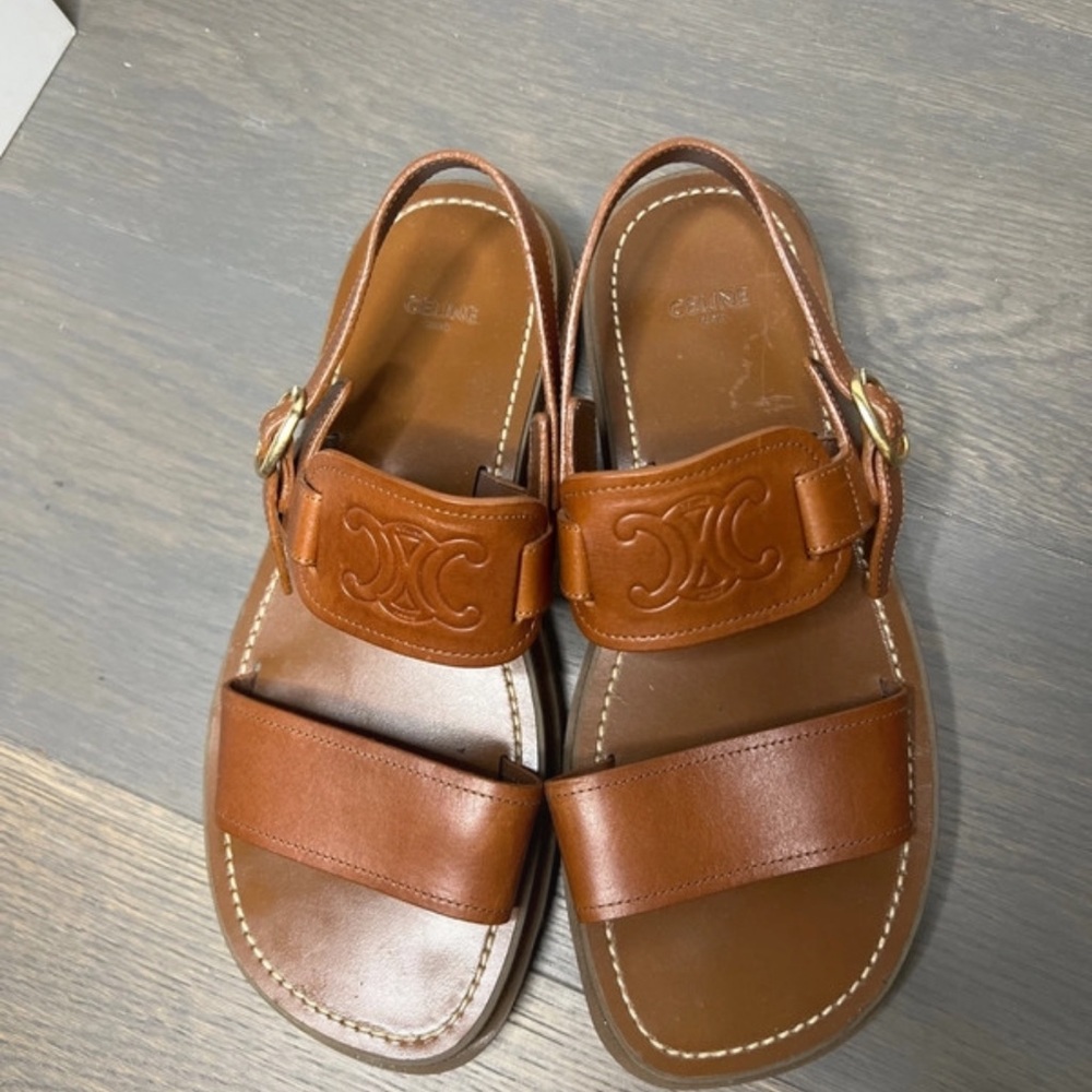 Celine Clea Brown Leather Flats